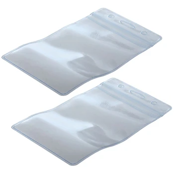 100 шт. Прозрачные пластиковые вертикальные держатели идентификационных карт с именной биркой