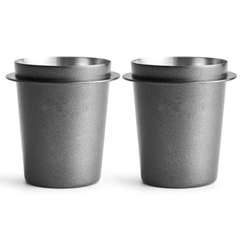 2X Чашка из нержавеющей стали Кружка для нюхания кофе Порошок Порошок Для 58 мм Эспрессо-машина Портафильтр Кофе Тампер