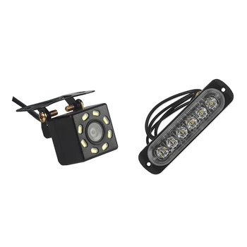  Автомобильная камера заднего вида Универсальная камера заднего вида Парковочная камера 8 LED Ночь и 12 В-24 В 6 LED Вспышка Аварийный автомобиль