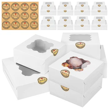  Большое волновое окно Коробка для торта Коробки для упаковки десертов Контейнеры для кексов Кексы Футляр для конфет Пекарня Носитель бумаги Маленький подарок